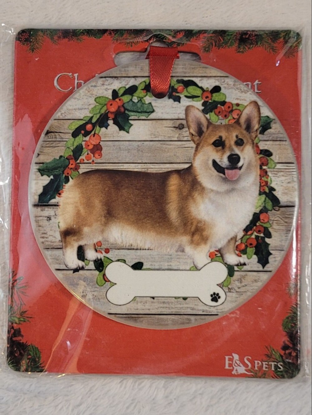 Welsh Corgi Holiday Dog Ornament - Brown